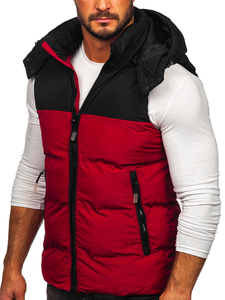 Gilet matelassé à capuche pour femme bordeaux Bolf 1189