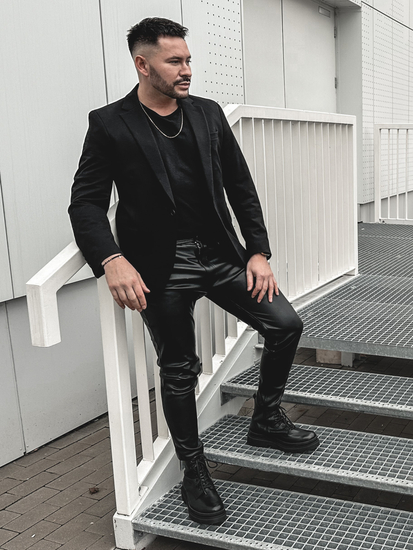 Homme Veste de costume élégante Noir Bolf 1652A