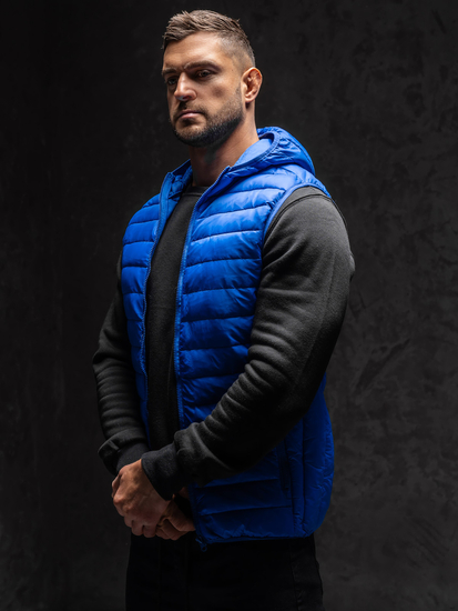 Homme Gilet matelassé à capuche Bleu cobalt Bolf LY36A1