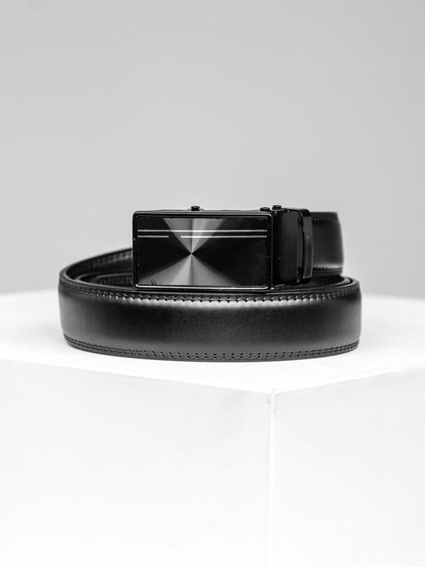 Homme Ceinture en cuir Noir Bolf C004