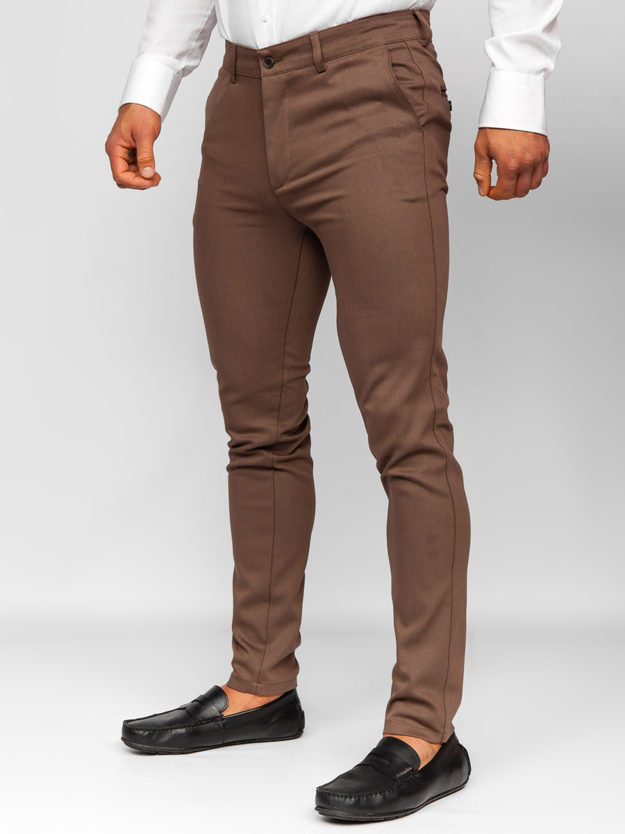 Pantalons Chinos Pantalon Homme Rouille Pantalon Homme Marron