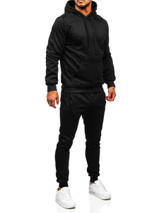 Survêtement deux pièces à capuche pour homme noir Bolf C10381