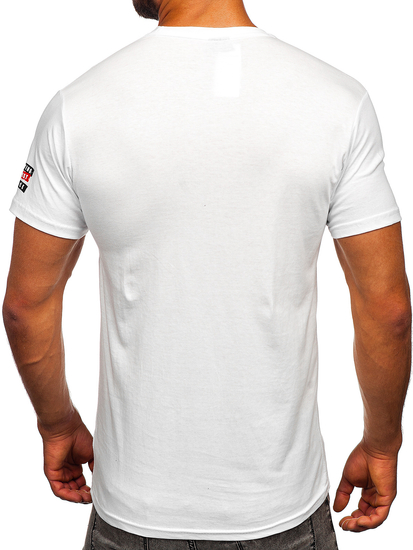 Tee-shirt en coton pour homme blanc Bolf 14514