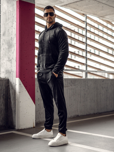 Homme Survêtement en velours avec capuche Noir Bolf 8C1171A