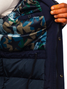 La parka d'hiver pour homme bleu foncé Bolf 1972