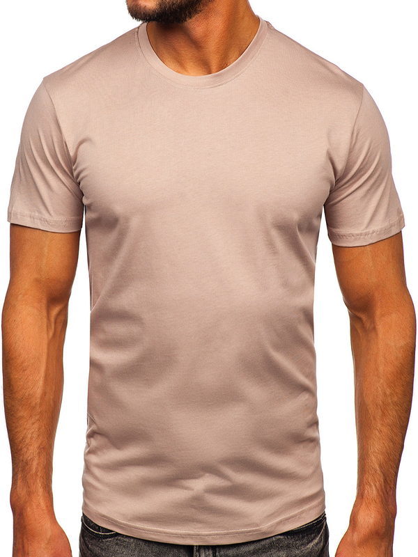Tee-shirt en coton pour homme marron clair Bolf 0001