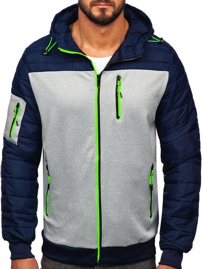 Blouson de transition matelassé pour homme bleu foncé Bolf 8M902