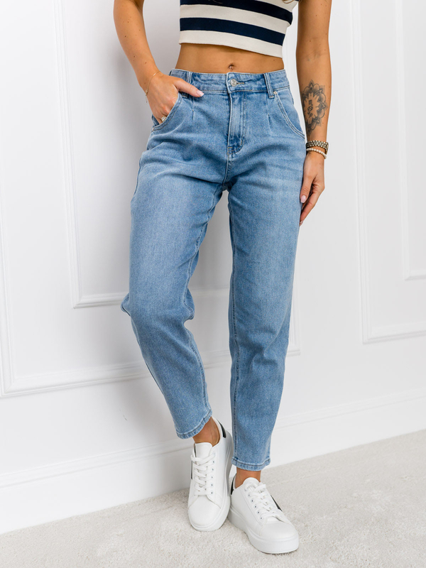 Femme Pantalon en jean mom fit Bleu Bolf H2078