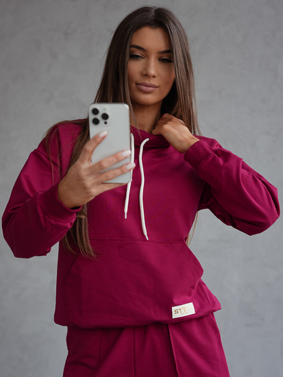Ensemble de survêtement deux pièces femme bordeaux Bolf 82162