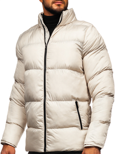 Blouson d'hiver matelassé pour homme beige Bolf 0025