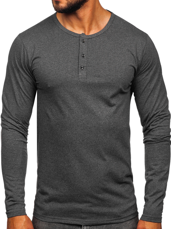 Longsleeve fermé par des boutons pour homme anthracite Bolf 1114