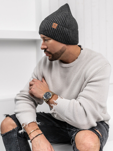 Homme Bonnet d'hiver chaud Graphite Bolf 387046