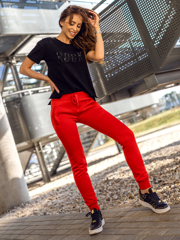 Pantalon de sport pour femme rouge clair Bolf CK-01B