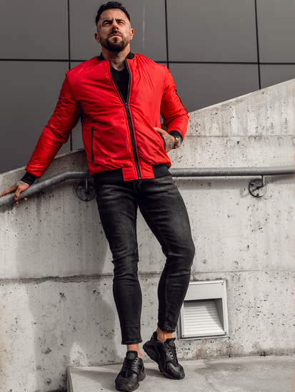 Blouson bomber de transition pour homme rouge Bolf AK95A