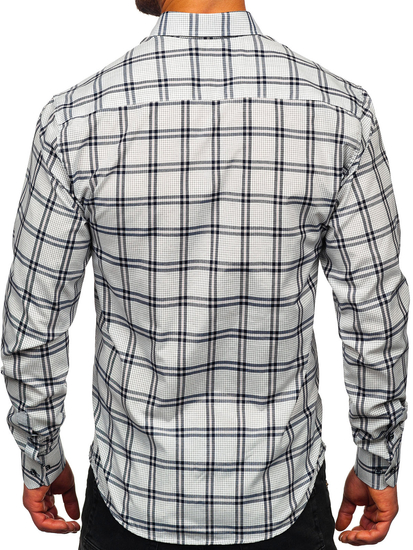 Homme Chemise à carreaux à manche longue Graphite Bolf 22749