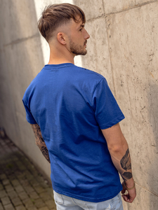 T-shirt homme bleu avec imprimé Bolf KS2525TA