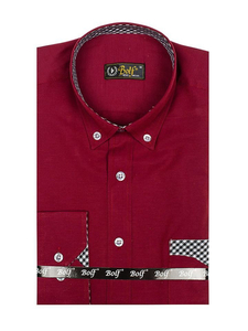 La chemise élégante avec les manches longues pour homme bordeaux Bolf 4711