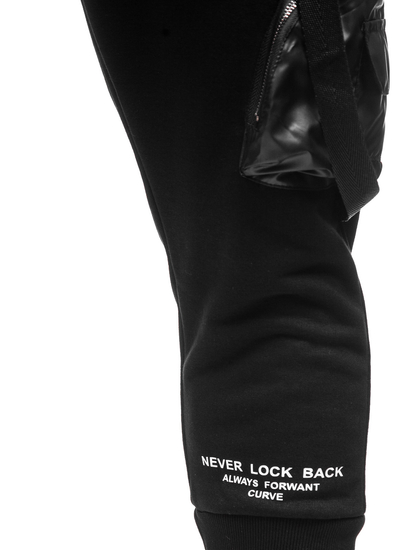 Pantalon jogger cargo pour homme noir Bolf 6583