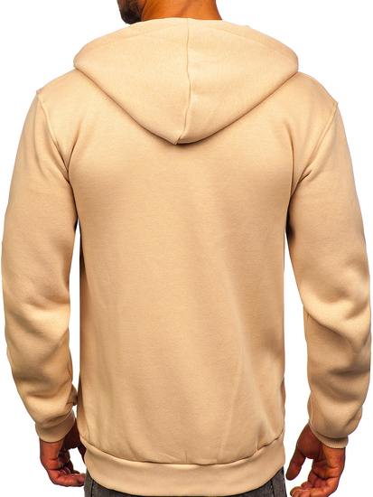 Sweat-shirt beige zippé à capuche pour homme Bolf 2008