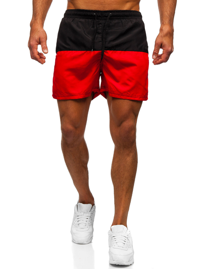 Homme Maillots de bain Noir-Rouge Bolf HM058A
