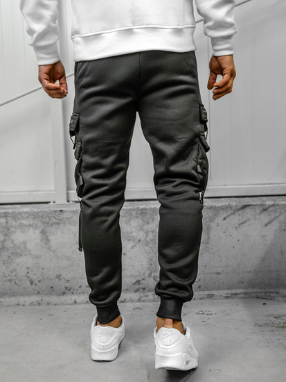 Homme Pantalon jogger cargo Noir Bolf HSS015A