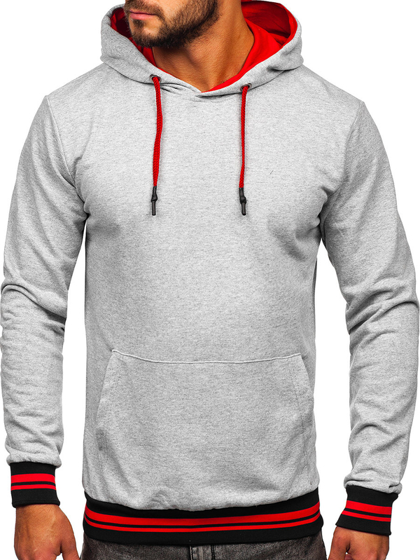 Sweat-shirt à capuche pour homme gris clair Bolf 145369