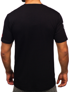 Tee-shirt en coton imprimé pour homme noir Bolf 14709