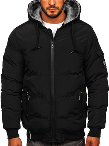 Blouson d'hiver matelassé pour homme noir Bolf 7408
