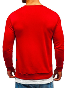 Homme Sweat-shirt imprimé Rouge Bolf 11115