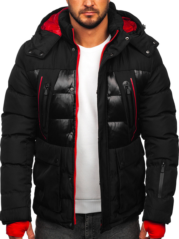 Blouson d'hiver matelassé pour homme noir Bolf 99527