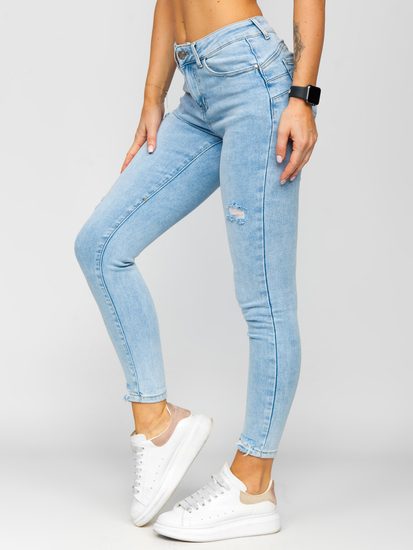 Pantalon en jean push up pour femme bleu clair Bolf S9859