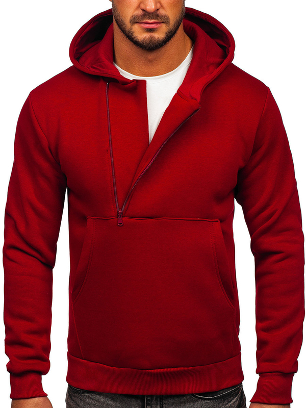 Sweat-shirt à capuche pour homme bordeaux Bolf 02