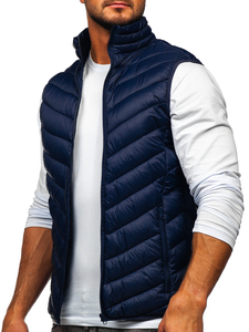 Gilet matelassé pour homme bleu foncé Bolf 13073