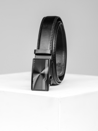 Homme Ceinture en cuir Noir Bolf C003