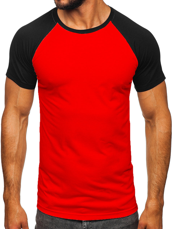 Tee-shirt pour homme rouge-noir Bolf 8T82