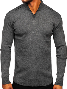 Pull à col montant pour homme graphite Bolf S8279