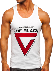 Débardeur boxer imprimé pour homme blanc Bolf 14833