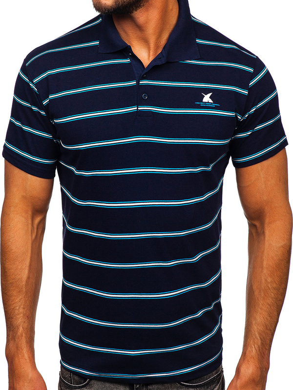 Polo pour homme bleu foncé Bolf 14954
