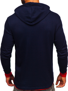 Sweat-shirt à capuche pour homme bleu foncé Bolf 146312