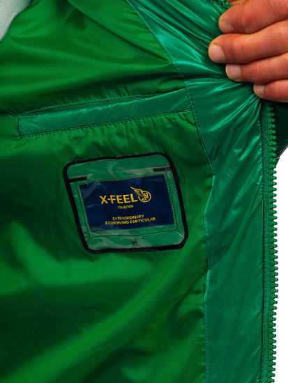 Homme Blouson matelassée d'hiver Vert Bolf 9981