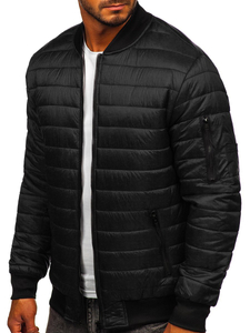 Blouson bomber de transition matelassé pour homme noir Bolf MY-02A