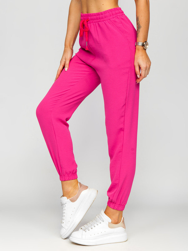 Pantalon de jogging en tissu pour femme rose Bolf W7322