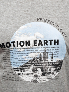 Homme T-shirt imprimé en coton Gris Bolf MPO3466