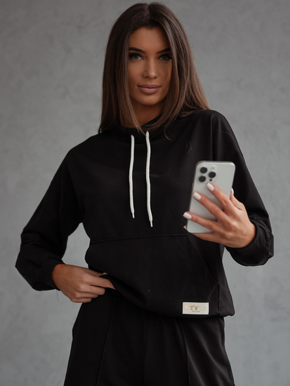 Ensemble de survêtement deux pièces femme noir Bolf 82162