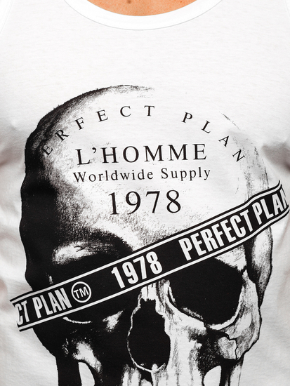 Tank top boxeur avec imprimé blanc Bolf 14838