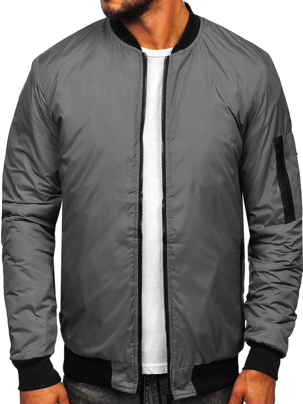 Blouson bomber de transition pour homme gris Bolf AK95