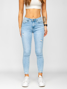 Pantalon en jean push up pour femme bleu clair Bolf S9859