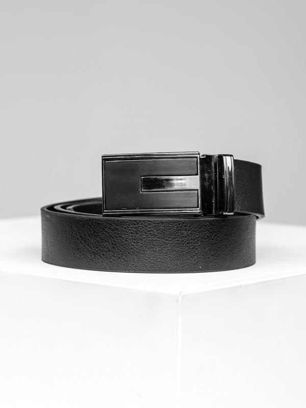 Homme Ceinture en cuir Noir Bolf C008