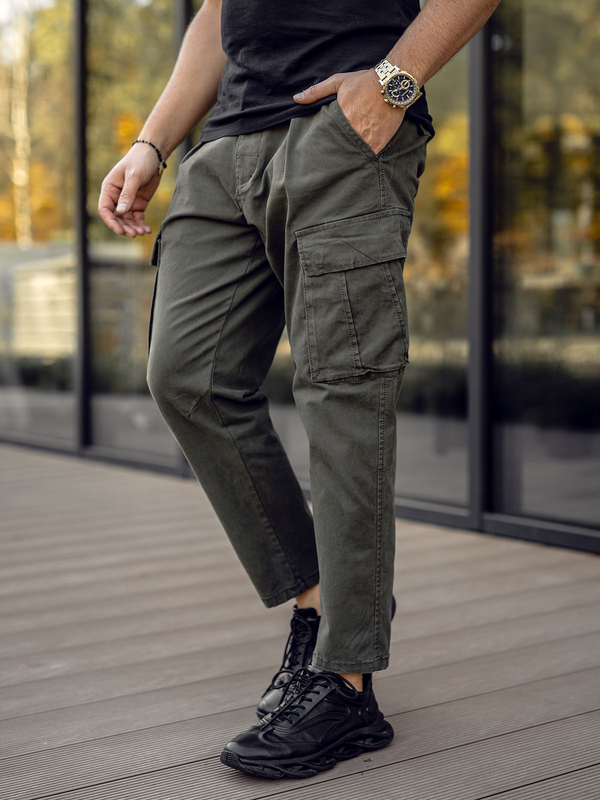 Homme Pantalon cargo Khaki Bolf 77323