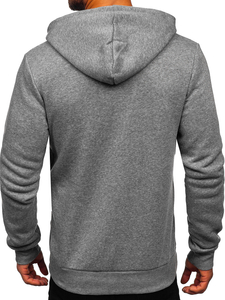 Sweat-shirt avec fermeture à capuche pour homme gris foncé Bolf HW2787